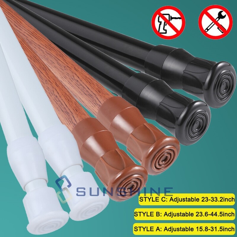 Spring Tension Curtain Rod For Window Kitchen Bathroom Cabinet Adjustable Length