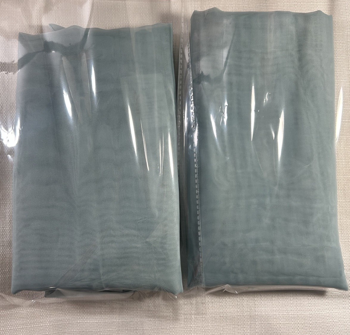 Set Of 2 Liz Claiborne Lisette Rod Pocket Panels 60″ X 84″ Aqua Dust Blue Sheer