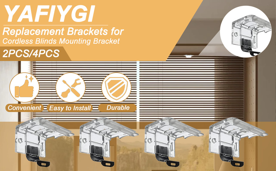 2 PCS Replacement Brackets for Cordless Blinds Mounting Bracket with Metal Clip