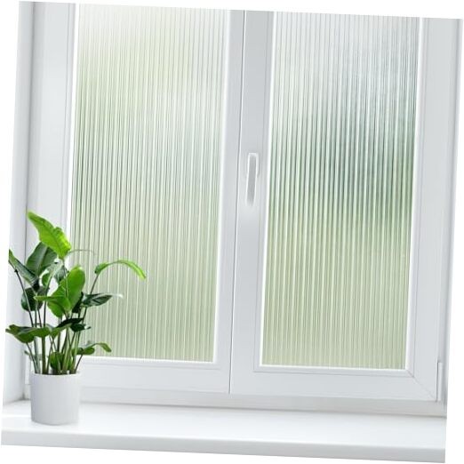 Reeded Glass Window Privacy Film, Frosted Glass 17.5″ x 78.7″ Reeded Clear