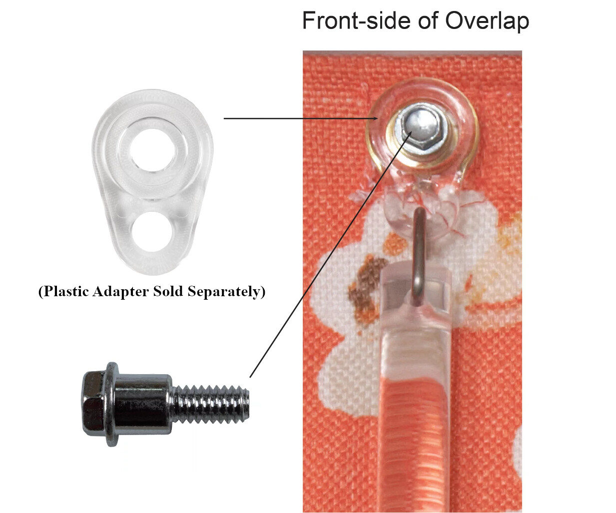 Plastic Adapter 1/4″ Shoulder Bolts for Drapery Batons – 10 Pack