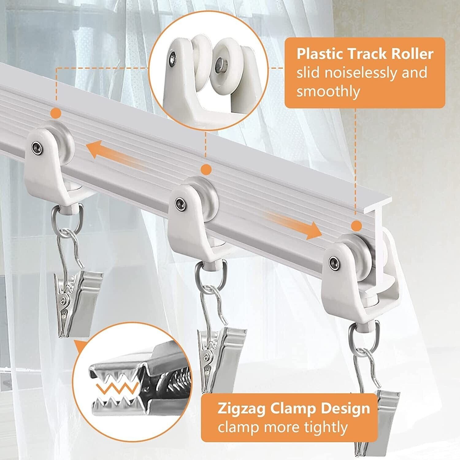 Ceiling Curtain Track Window Rod Rail System Flexible Curve Divider Rv Privacy