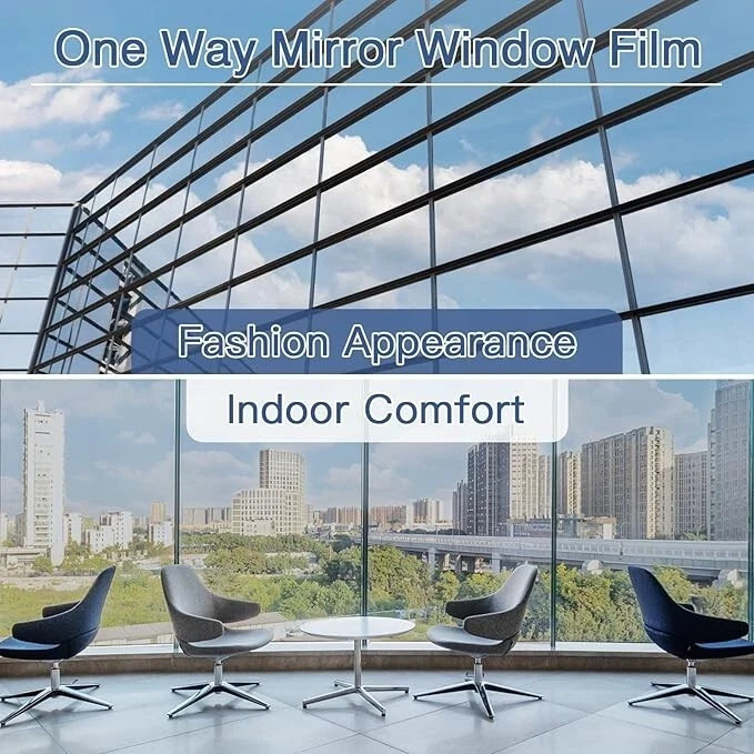 3-Pack One-Way Window Privacy Film – Reflective Sun Block Tint, Heat & UV Protec