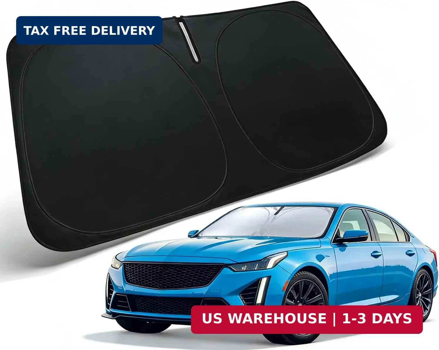 Windshield Sun Shade Custom Fit for Cadillac CT5 2020-2024 | Car Front Window Su