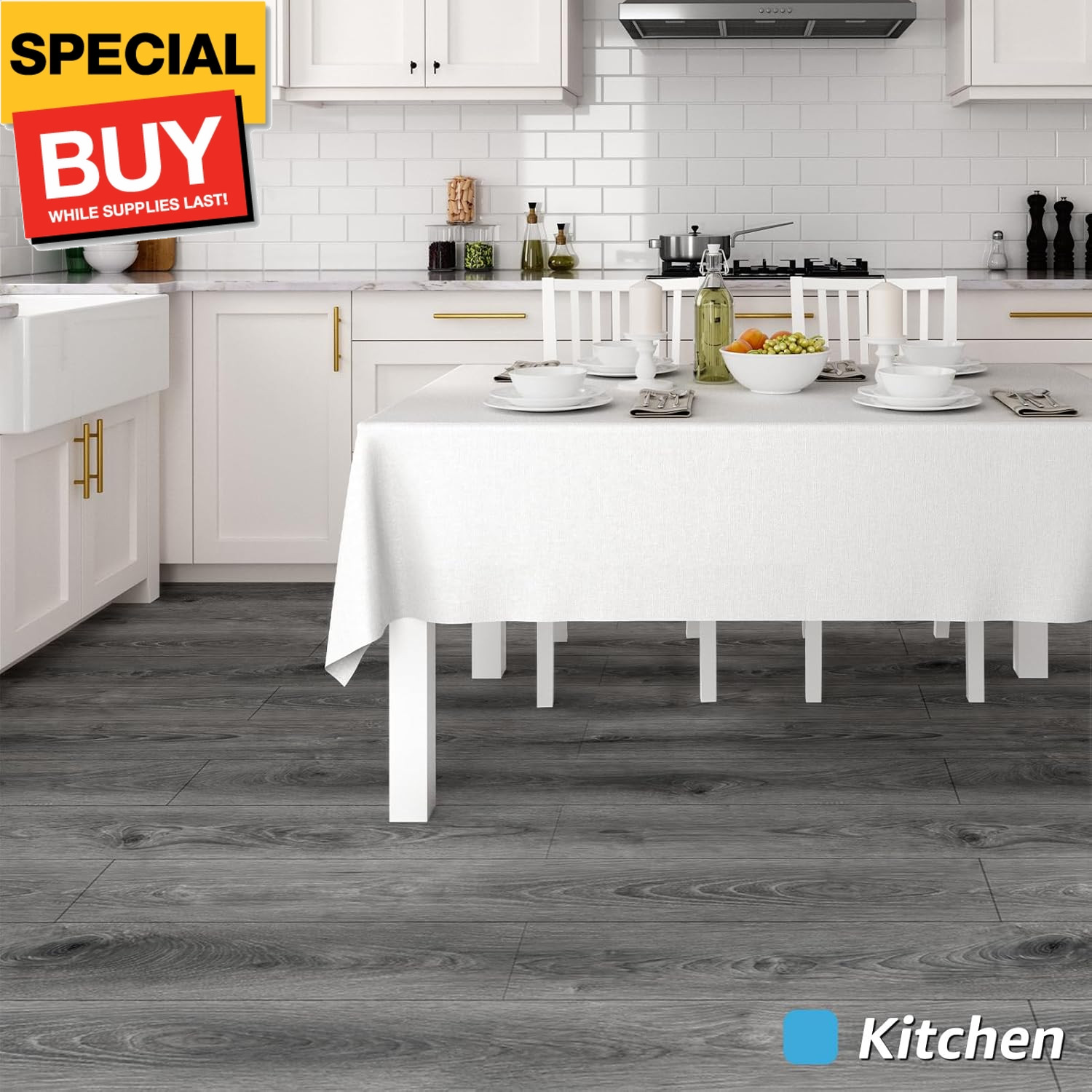 36″ x 6″ x 0.25″ (Pack Of 10) Wall Panel Vinyl Wood, Gray