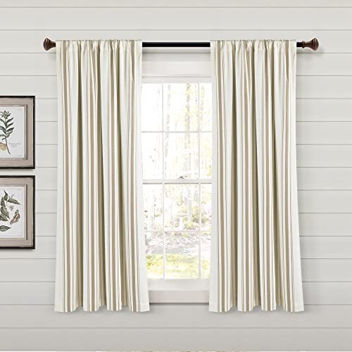 Farmhouse Stripe Yarn Dyed Eco 42″W x 63″L (Pack of 2) Neutral Window Panel