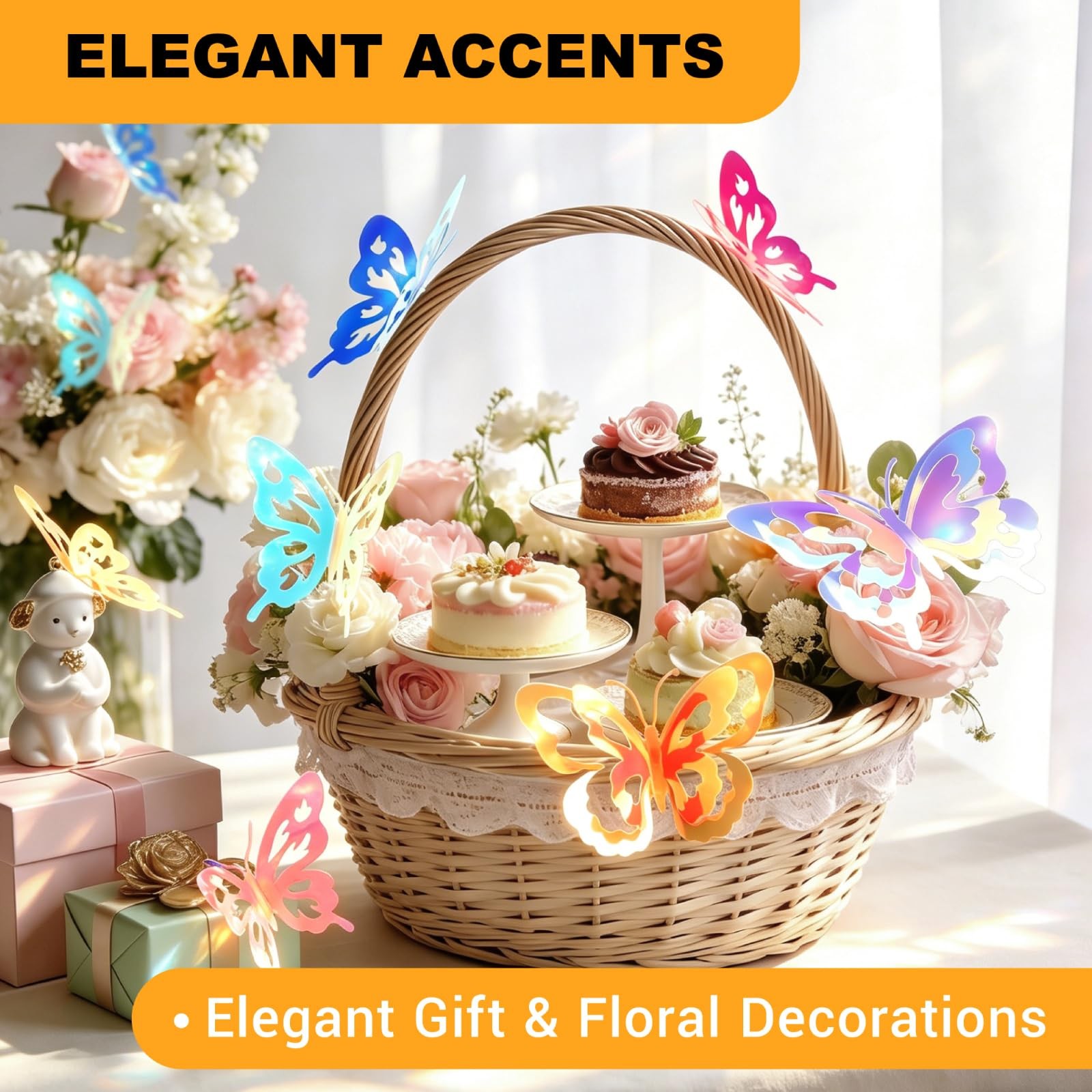 Glow in the Dark Holographic Butterfly Wall Decorations Luminous Color-Changi…