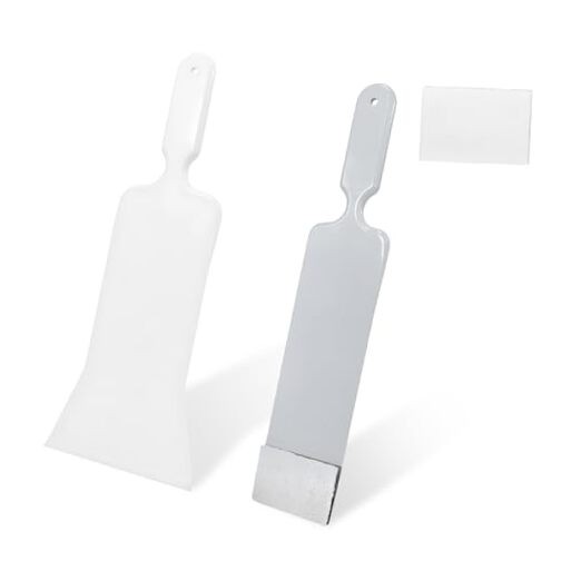 2 PCS Bulldozer Squeegee, Long Handle Flat Glass Tinting Tools for Gray+white