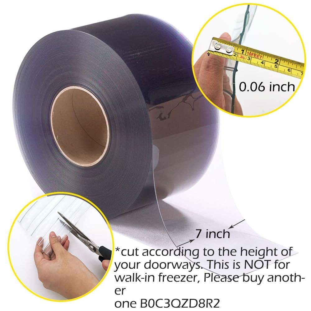 Plastic Vinyl Strip Door Curtain – 148 Feet Clear PVC Curtain Bulk Roll, Commerc