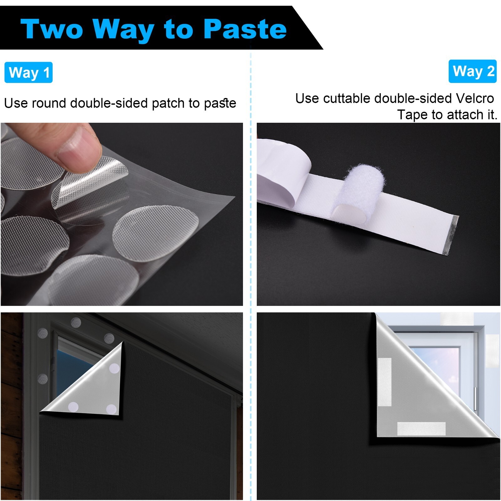 Blackout Roller Shades UV Protection Privacy DIY Blinds for Bedroom Media Room