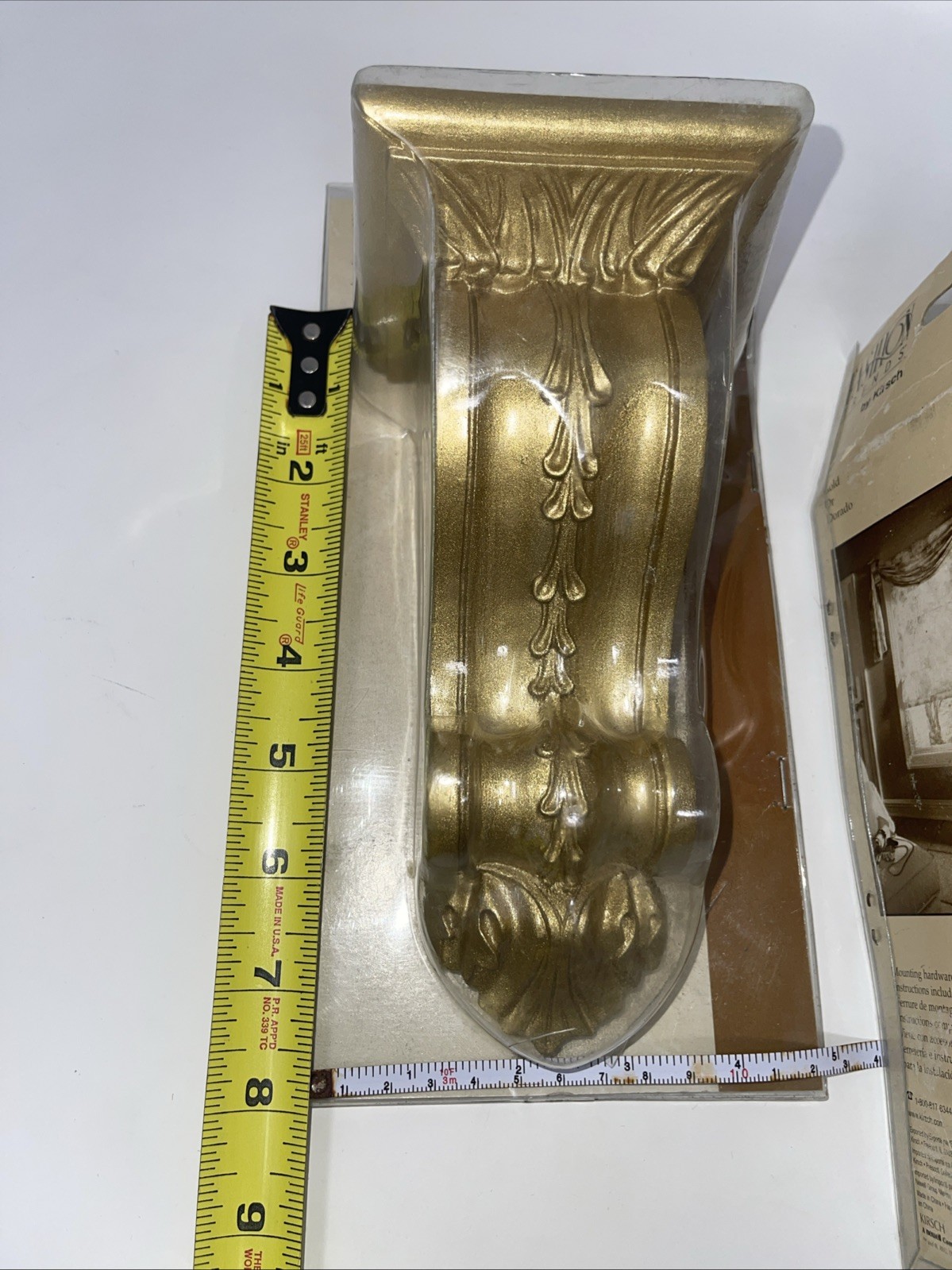 Set 2 kirsch gold Elegant Ornate decorative sconce Rod Holder 8×3.5in Approx New