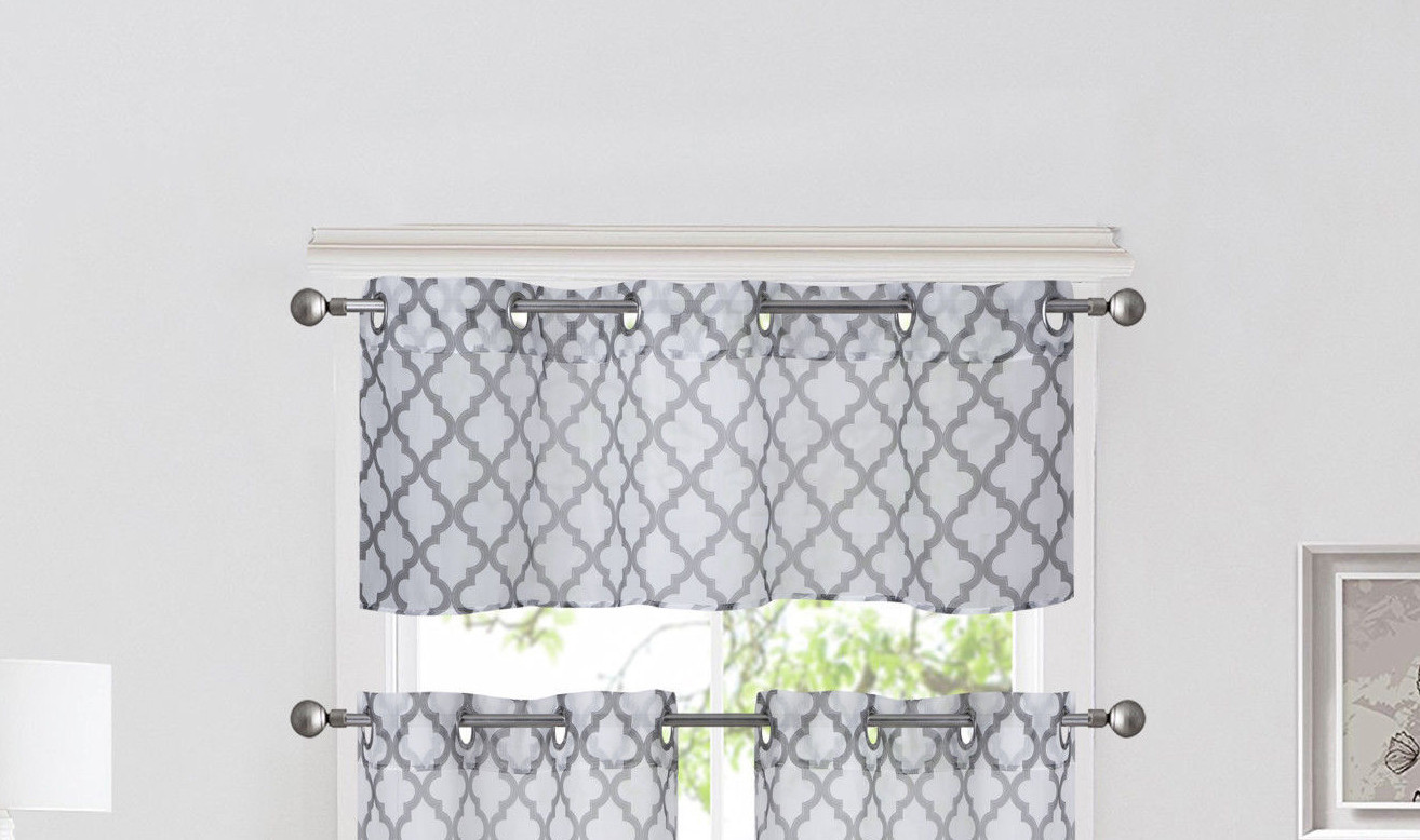 (S38) 1PC SINGLE STYLE GROMMET TOP VALANCE TOPPER WINDOW CURTAIN VOILE SHEER