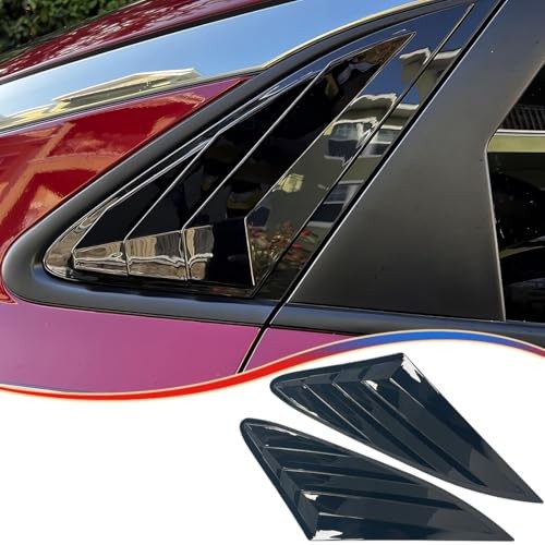 Window Louver， 2Pcs Side Vent Window Louvers for 2021-2025 KIA K5 Bright Black