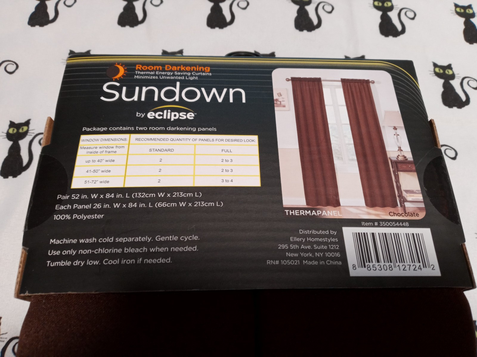 NIP Sundown Eclipse room darkening 2 panels brown curtains rod pocket 52″ x 84″