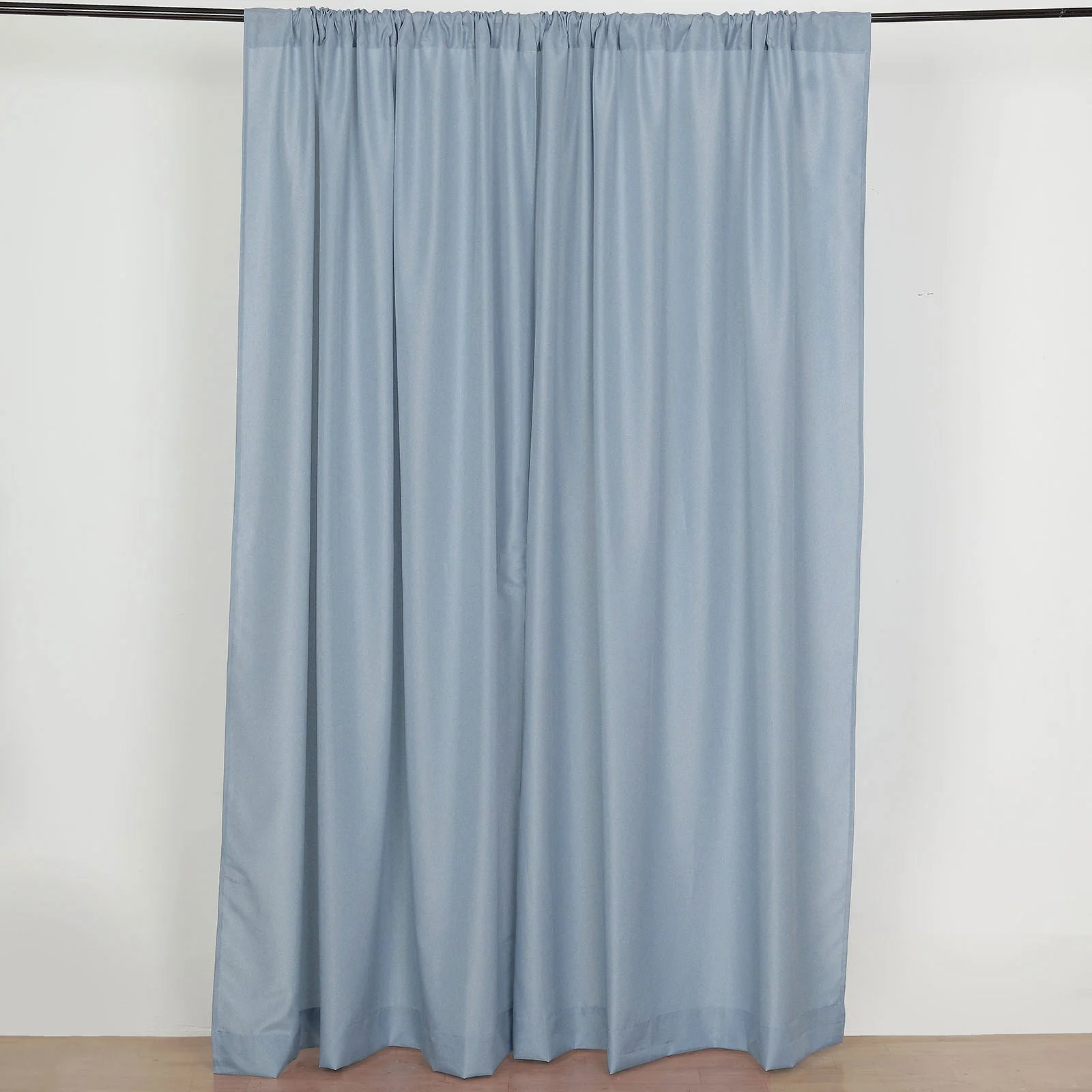 DUSTY BLUE 2 Drapery Panels 8 ft Polyester Backdrop CURTAINS Rod Pockets Party