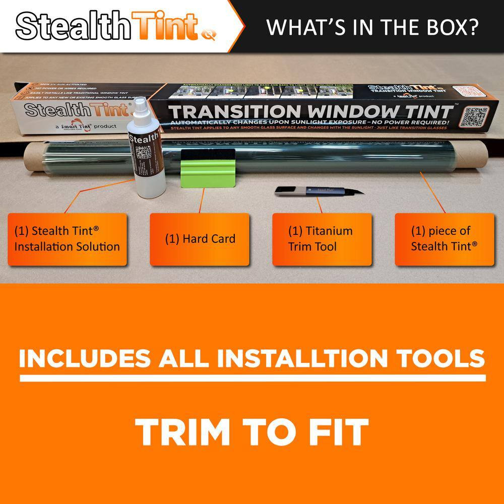24 In. L X 12 In. W Sun-Activated Smart Film, Transition Window Smart Glass Tint