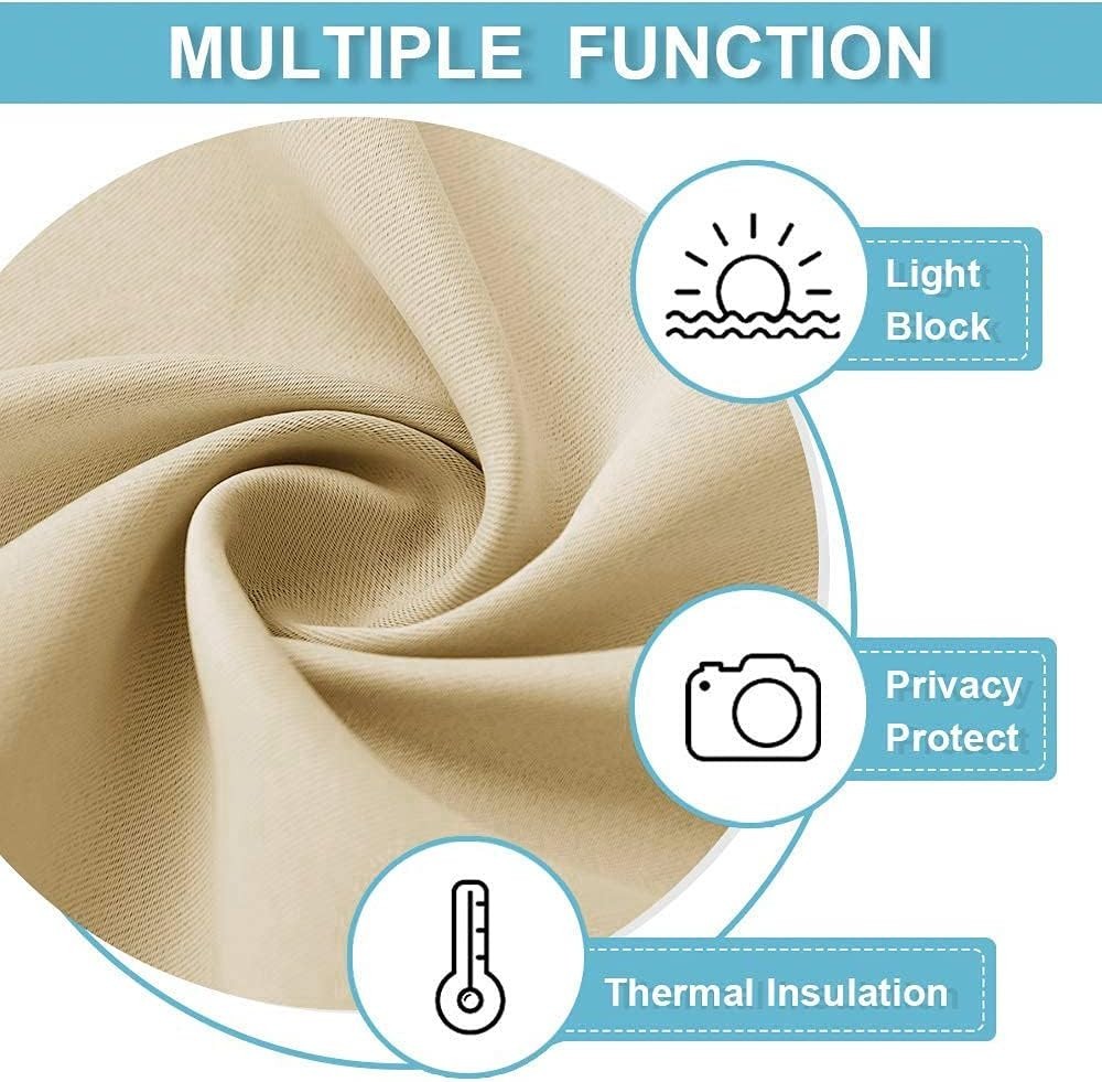 7ft Tall Cream Beige Noise Blocking Curtain – Stylish Room Divider for Privacy