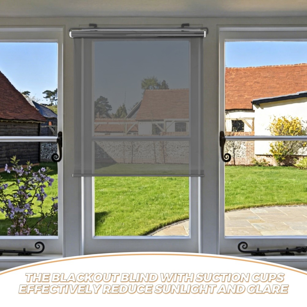Retractable Roller Sunshade Portable Blackout Curtains Suction Cups