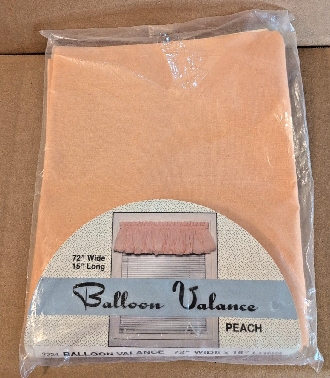 Vtg NOS Balloon Valance Peach Item No 2224 72 In Wide 15 In Long Kmart Exclusive