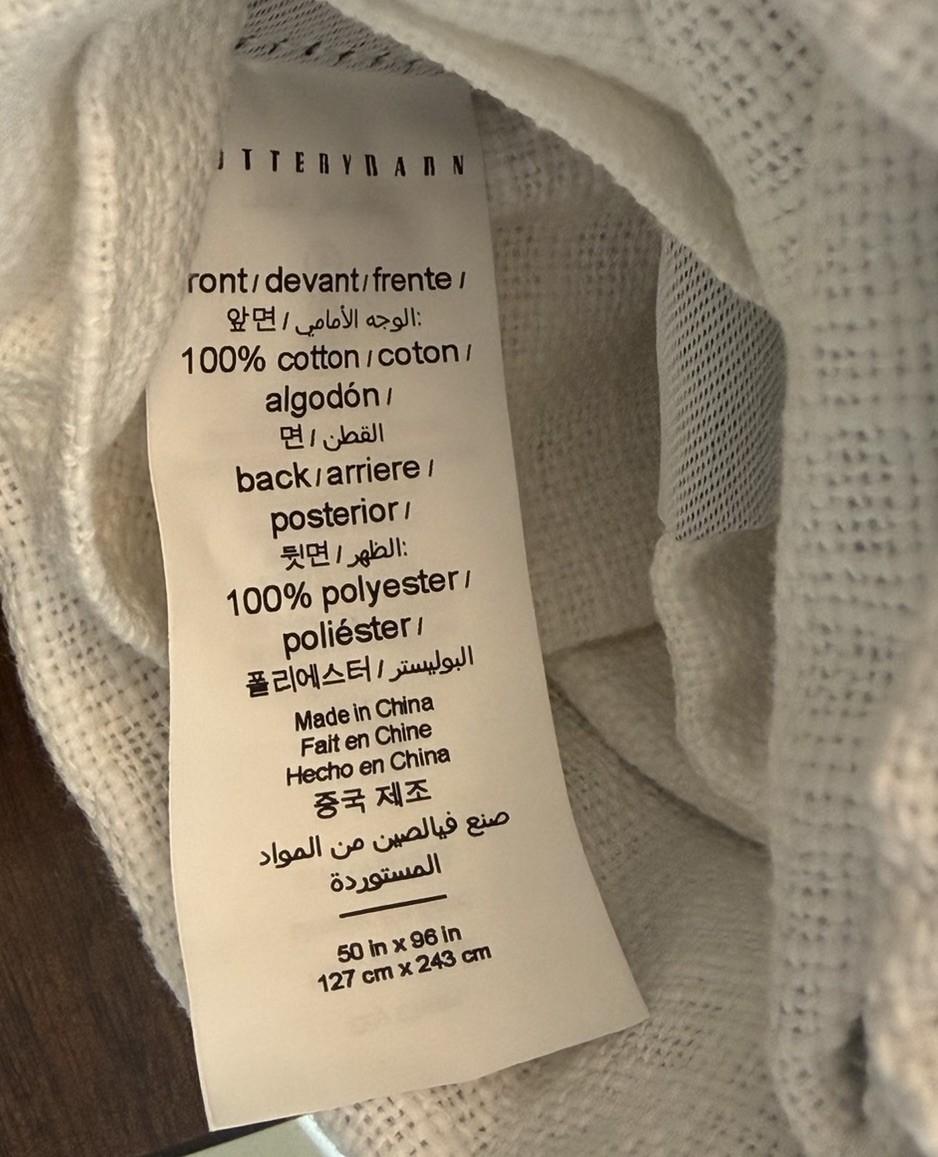 New Pottery Barn Seaton Cotton Blackout Curtain With Grommets 50×96 White