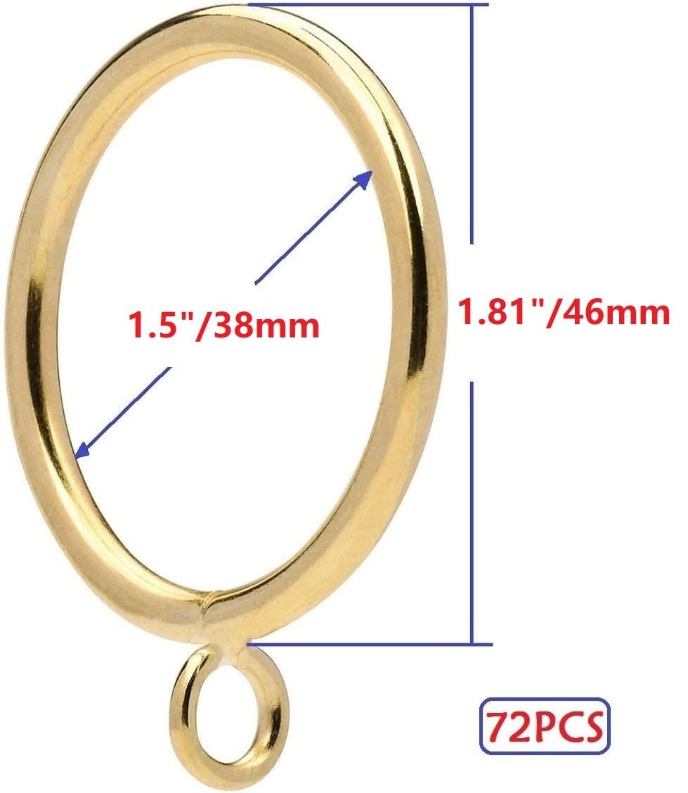 Metal Curtain Rings with Eyelet 1.49” Inner DiameterFits Up to 11/4-Inch Rod …