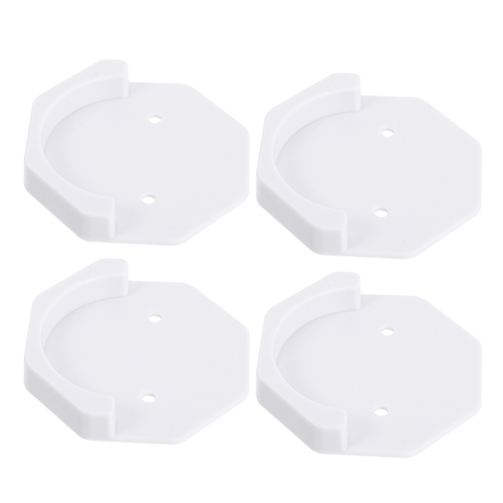 4 Pcs Curtain Rod Mounting Brackets Abs Holders Wall Bathroom Shower
