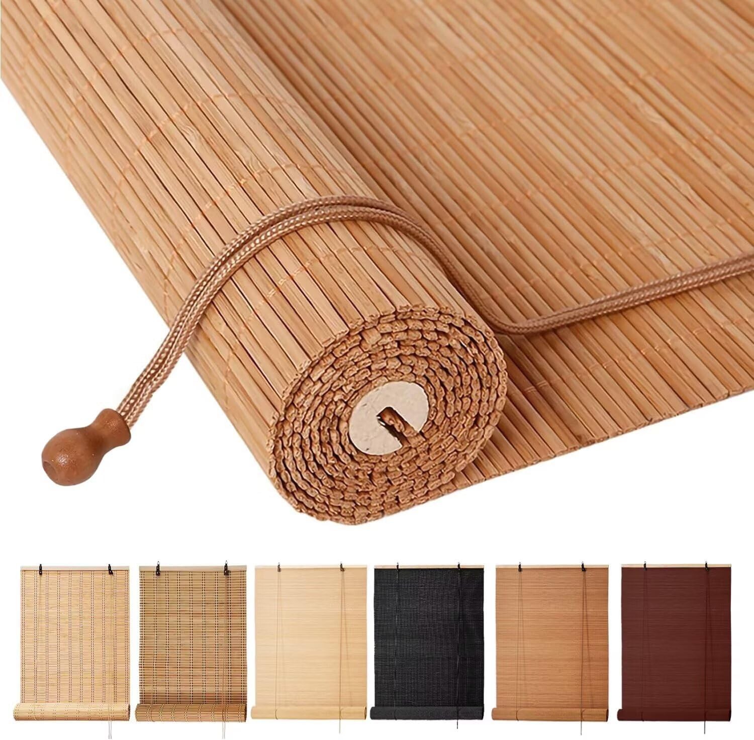 Bamboo Blinds Easy to Install Bamboo Shades Indoor Windows Custom Sizes Roller