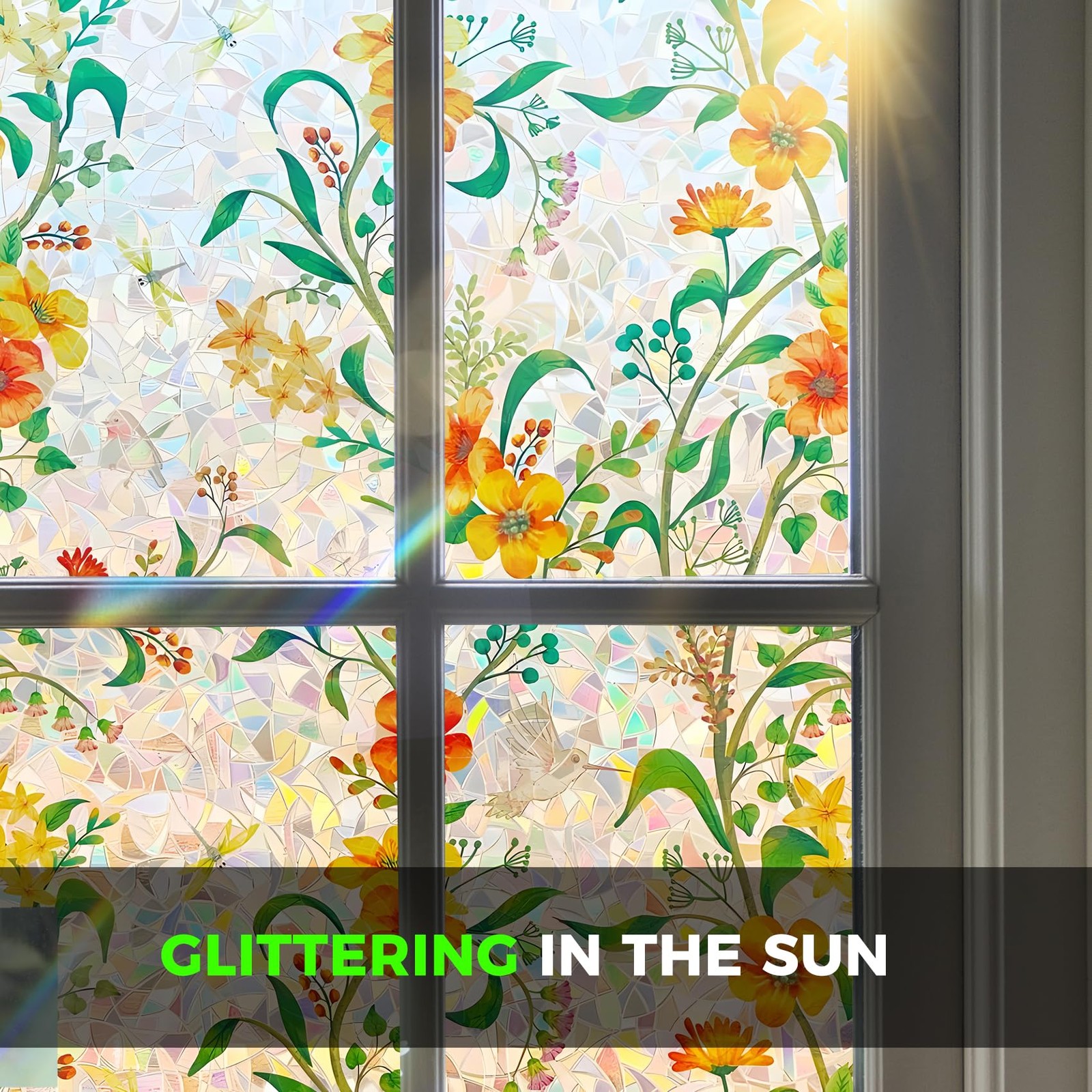 Stained Glass Window Clings Decorative Suncatcher Window Film Stickers