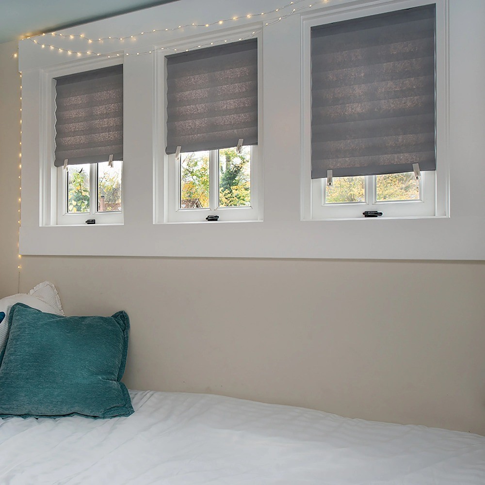 No Tools Original Room Darkening Pleated Paper Shade Gray, 36 in x 72 in