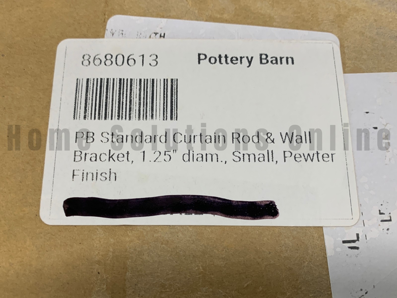 Pottery Barn Standard Curtain Rod Wall Bracket Pewter 1.25″ 28-48 #R5013