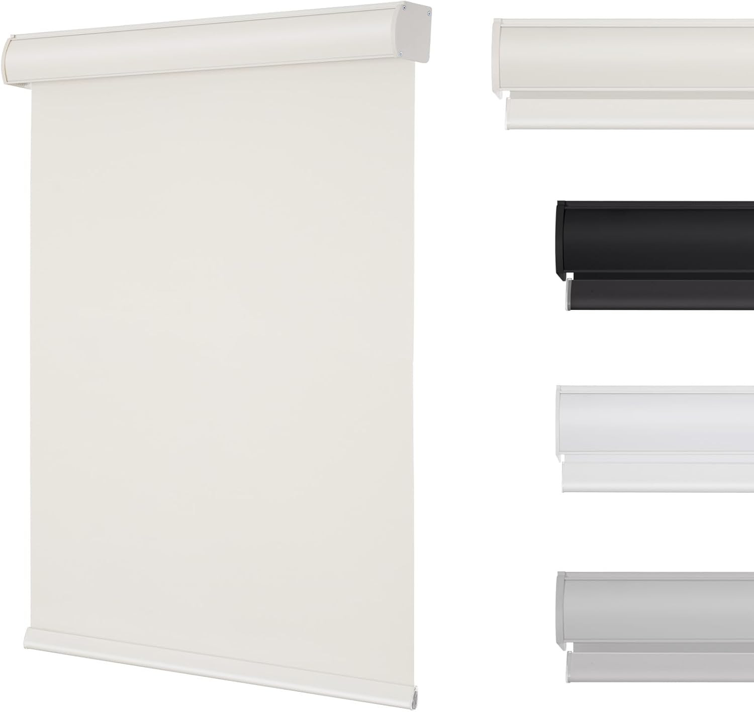 Cordless Blackout Roller Shades with Valance, Room Darkening Roll-Up Shade Easy