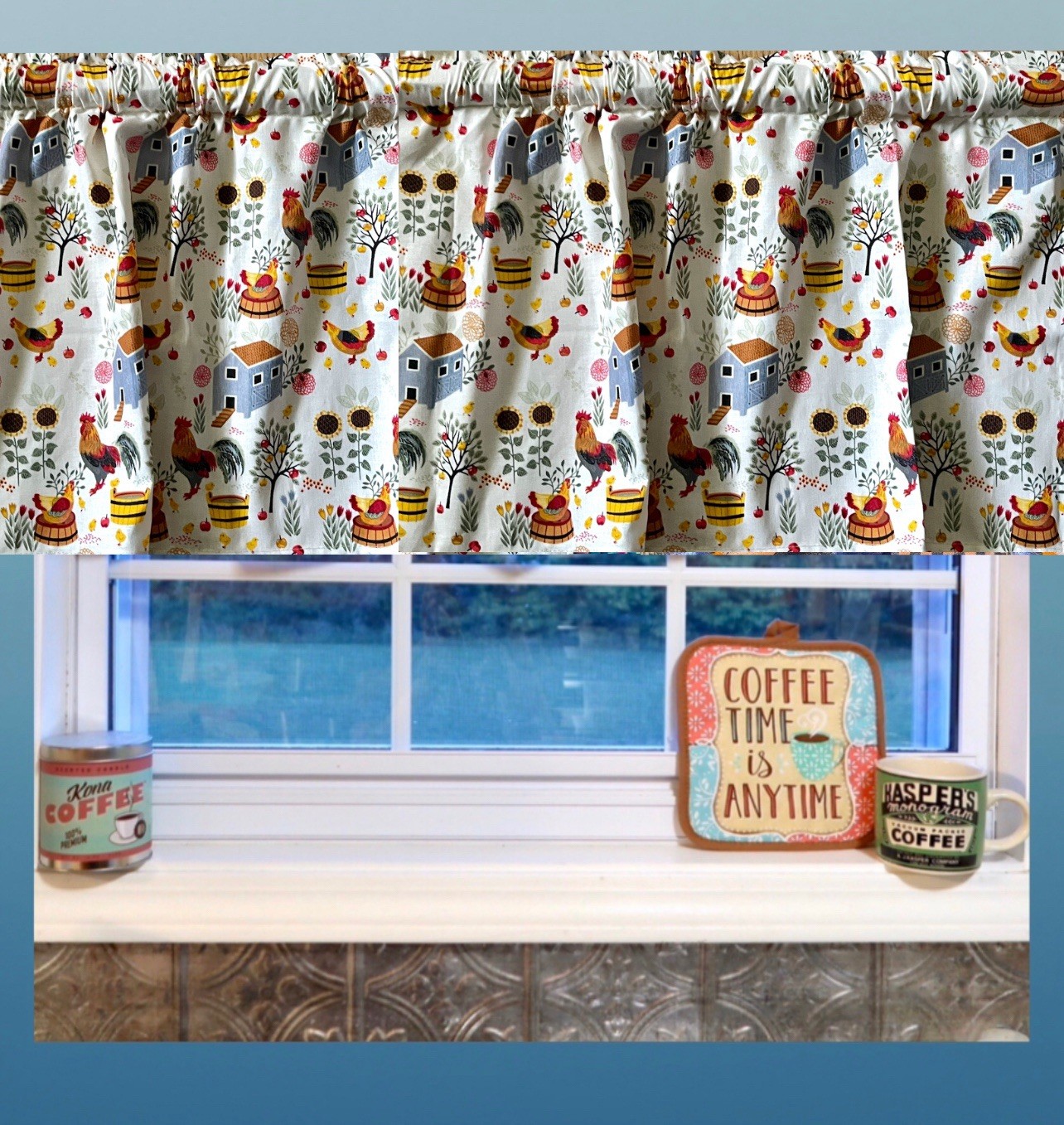 Farmhouse Valance, Country Decor, Chicken Coop Farm Life,Home Decor,42″W x 14″L
