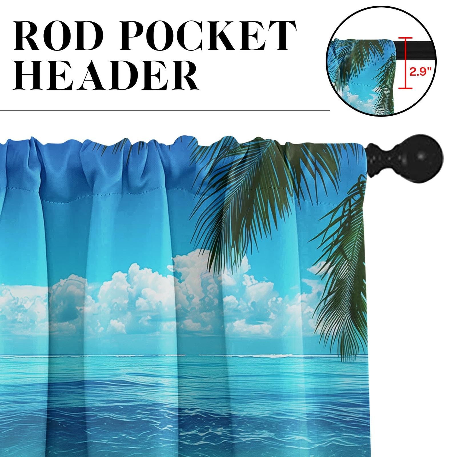 Beach Kitchen Curtains Tropical Palm Window Curtains Valance And Tier Set 36 Inc