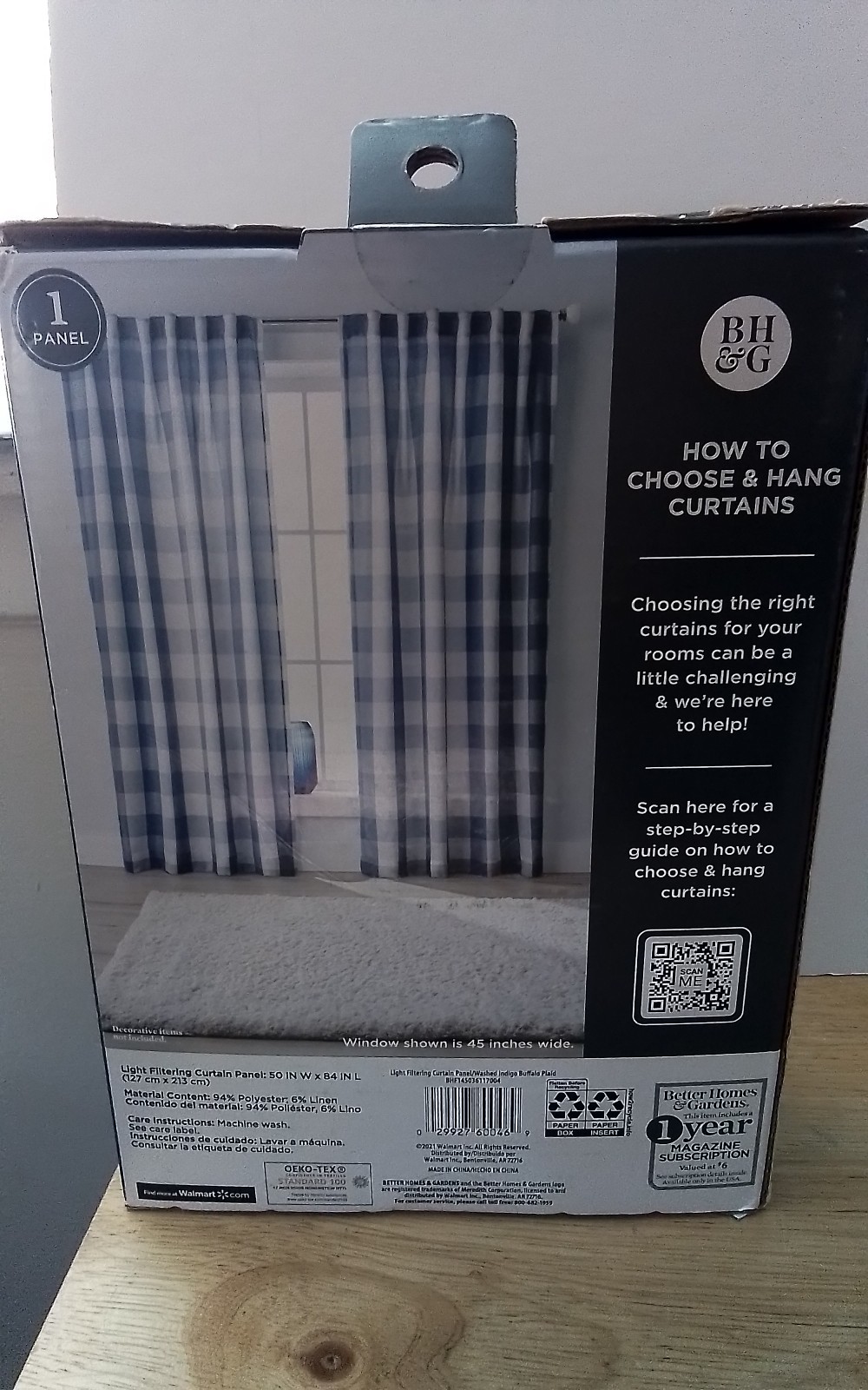 Better Homes and Gardens Curtain Panel Indigo Medium Light Control
