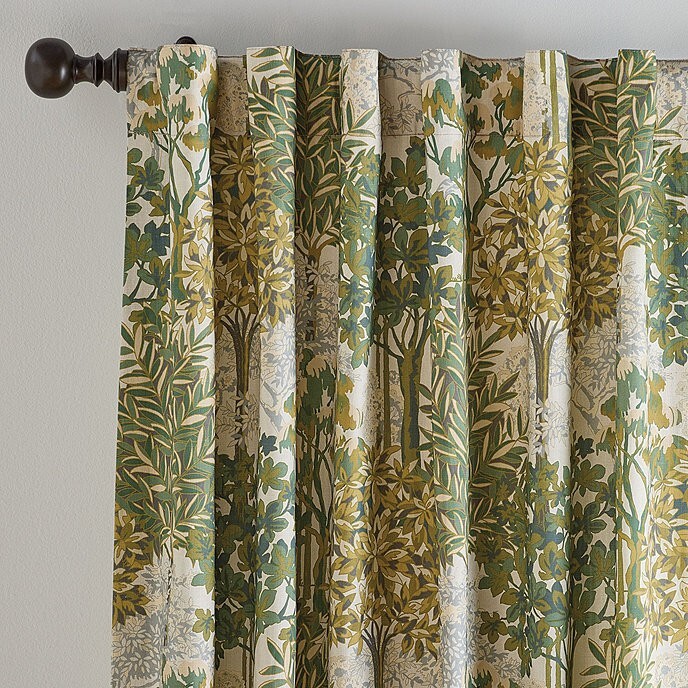 Ballard Designs Fenton Floral Drape Olive Green 50x 84 Curtain Just One New🦩