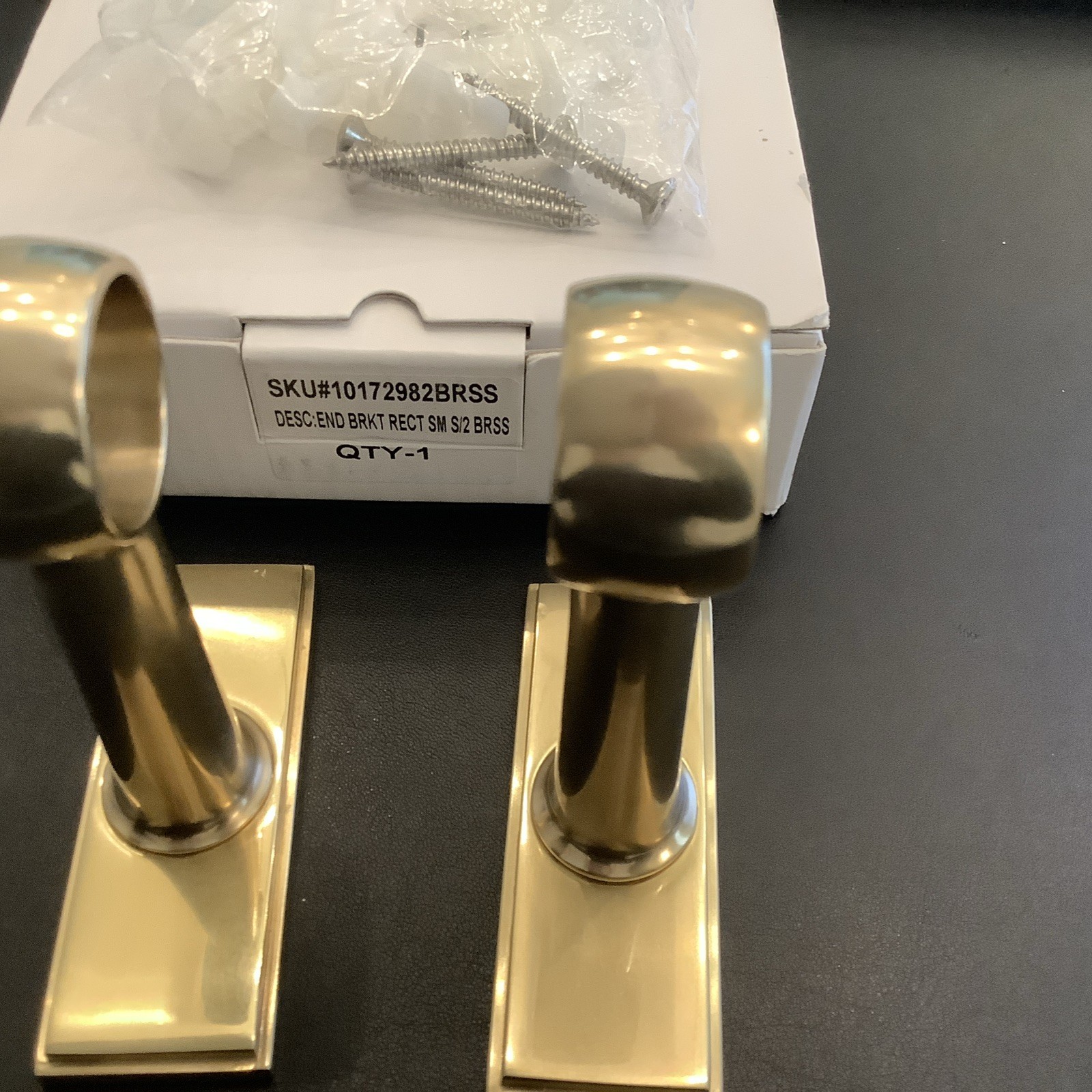 Restoration Hardware Easton End Brackets Rectangular Brass Small- Pair