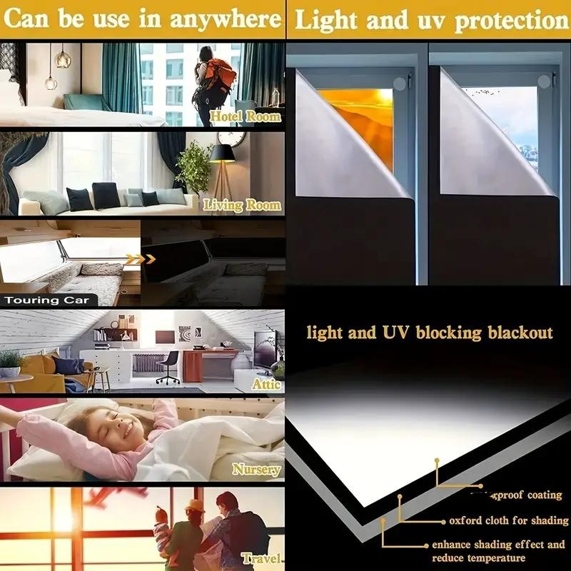 100% Blackout Window Cover Darkest Light Block Black Privacy Film Anti Look Hous
