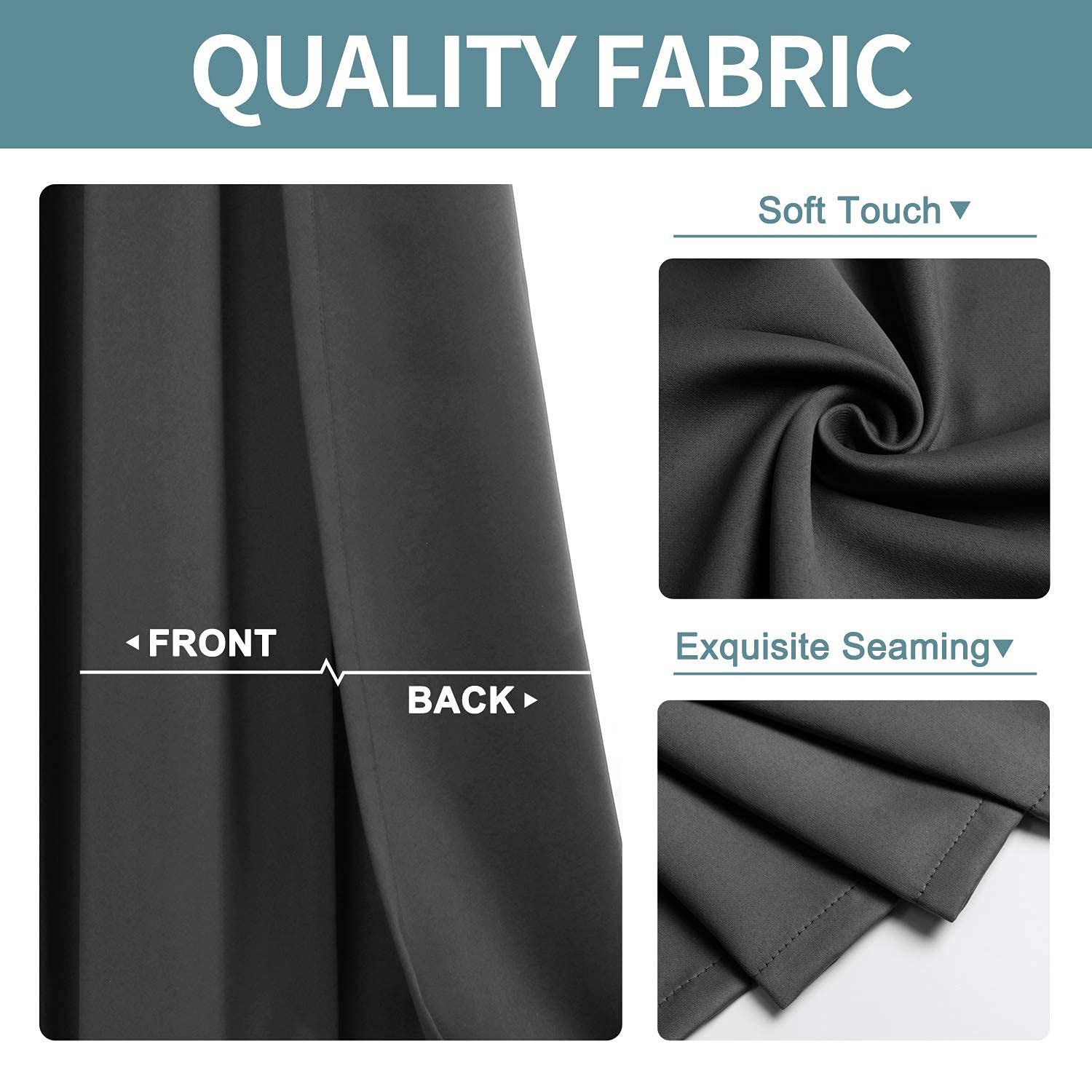 ChrisDowa Blackout Curtains for Bedroom and Living Room 63 Inches Long 2 Panels
