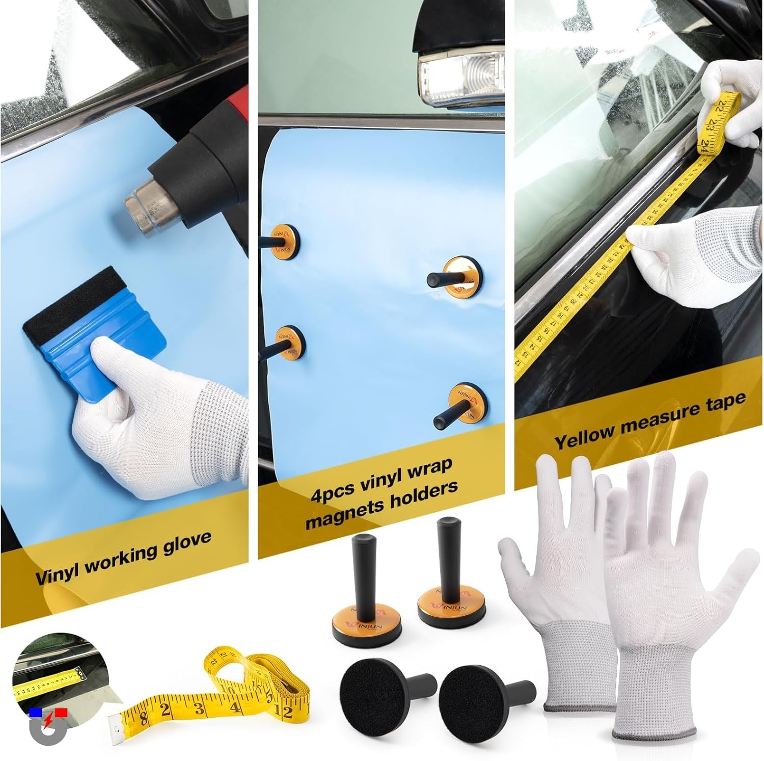 Vinyl Wrap Tool Car Wrap kit for Window Tint Film Installation, Include Heat …
