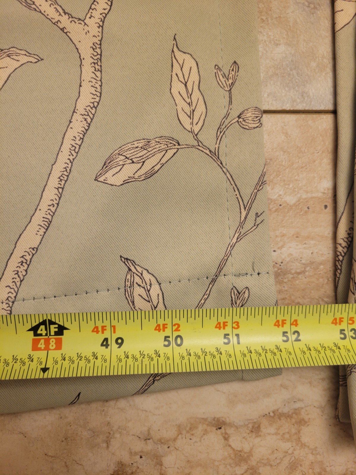 Light Sage Green Grommet Style Curtain With Birds Blackout 2 Panels 63 X 52