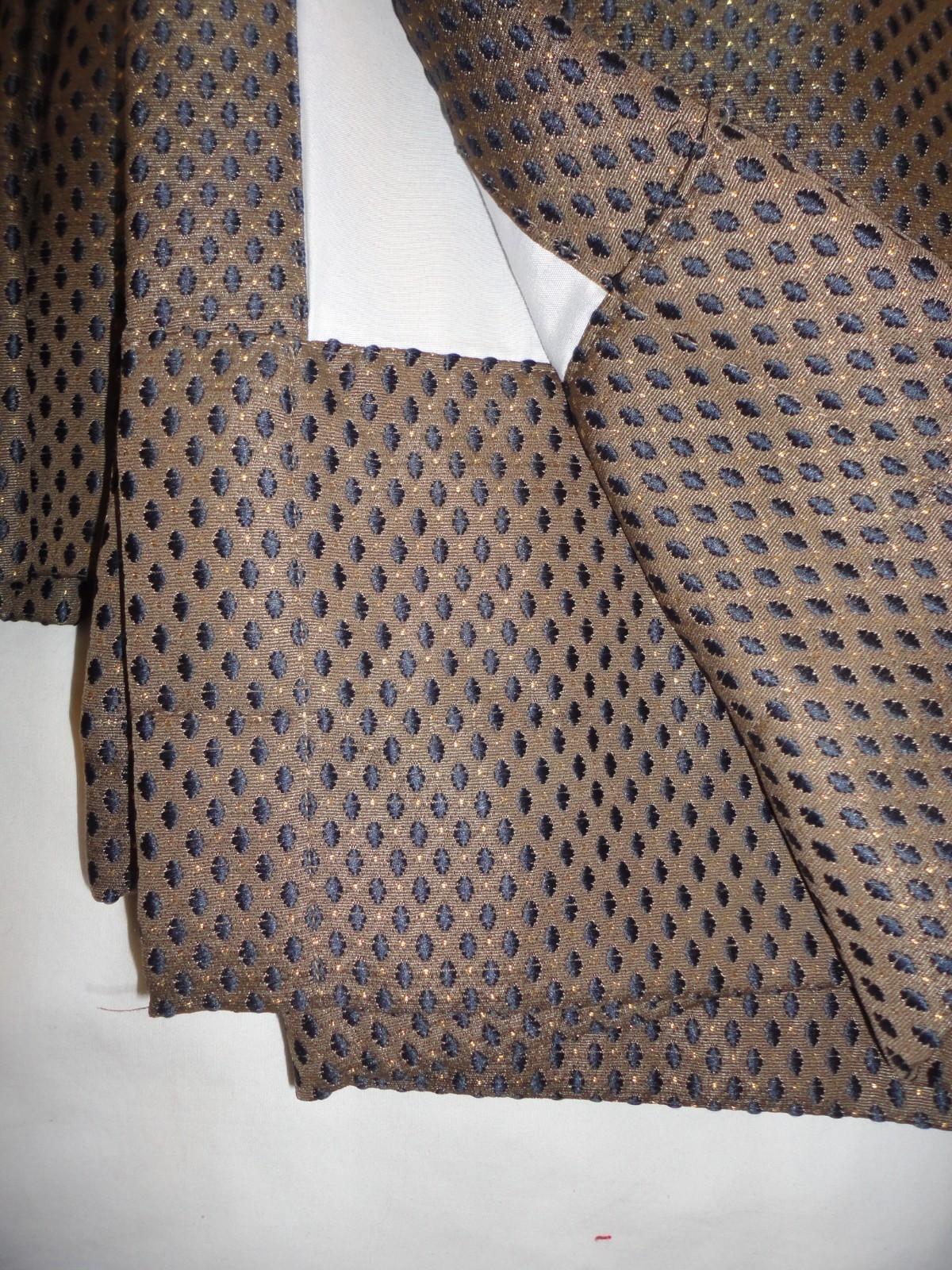 CROSCILL SEBASTIAN BLUE gold diamond dots (2) LINED curtains PANELS 39X84