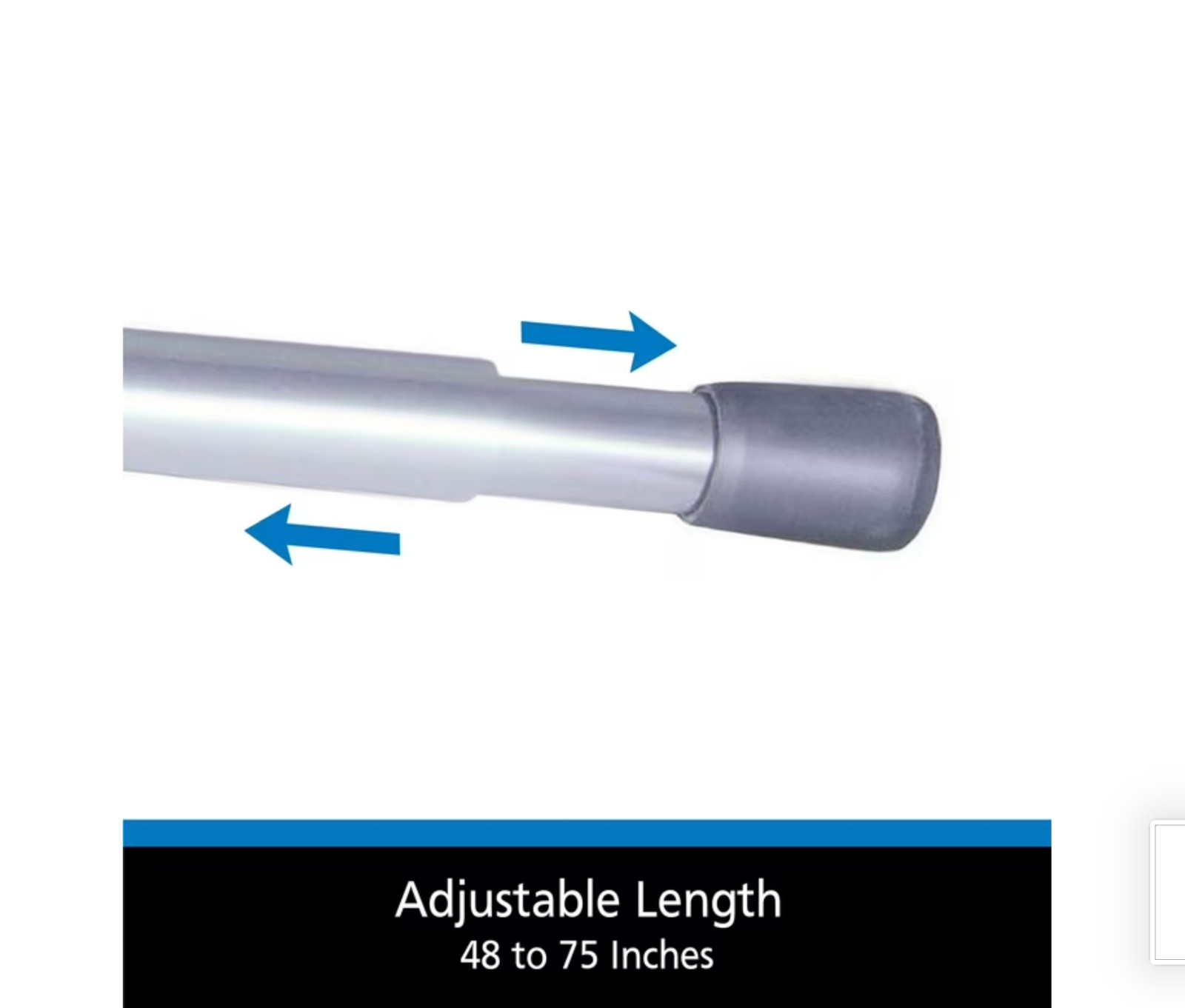 Mainstays 5/8″ Spring Tension Curtain Rod 48-75″ Steel Chrome FREE SHIPPING
