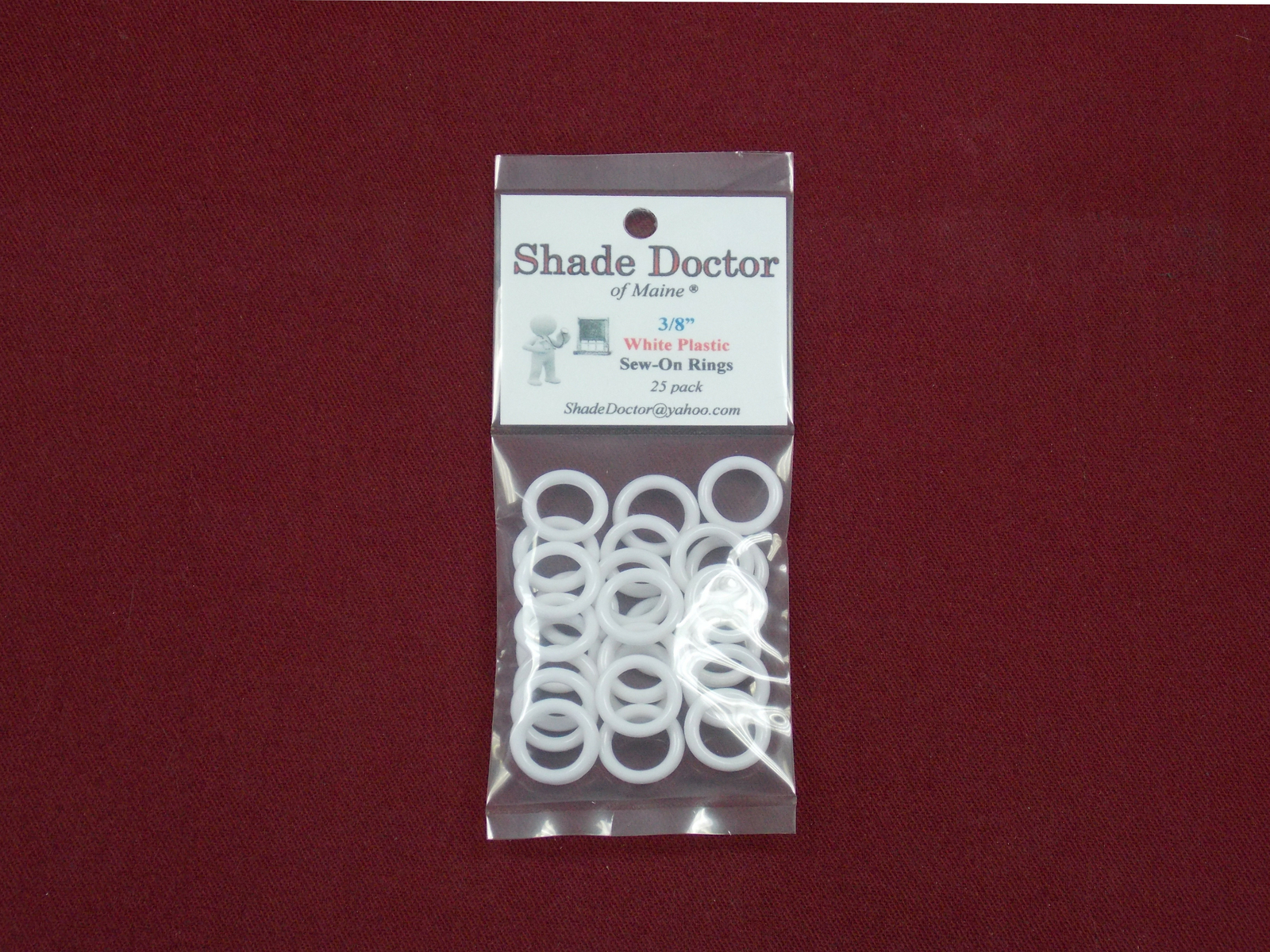 3/8″ Sew-On WHITE Plastic CORD GUIDE RINGS for Roman Shades (25-Pack)