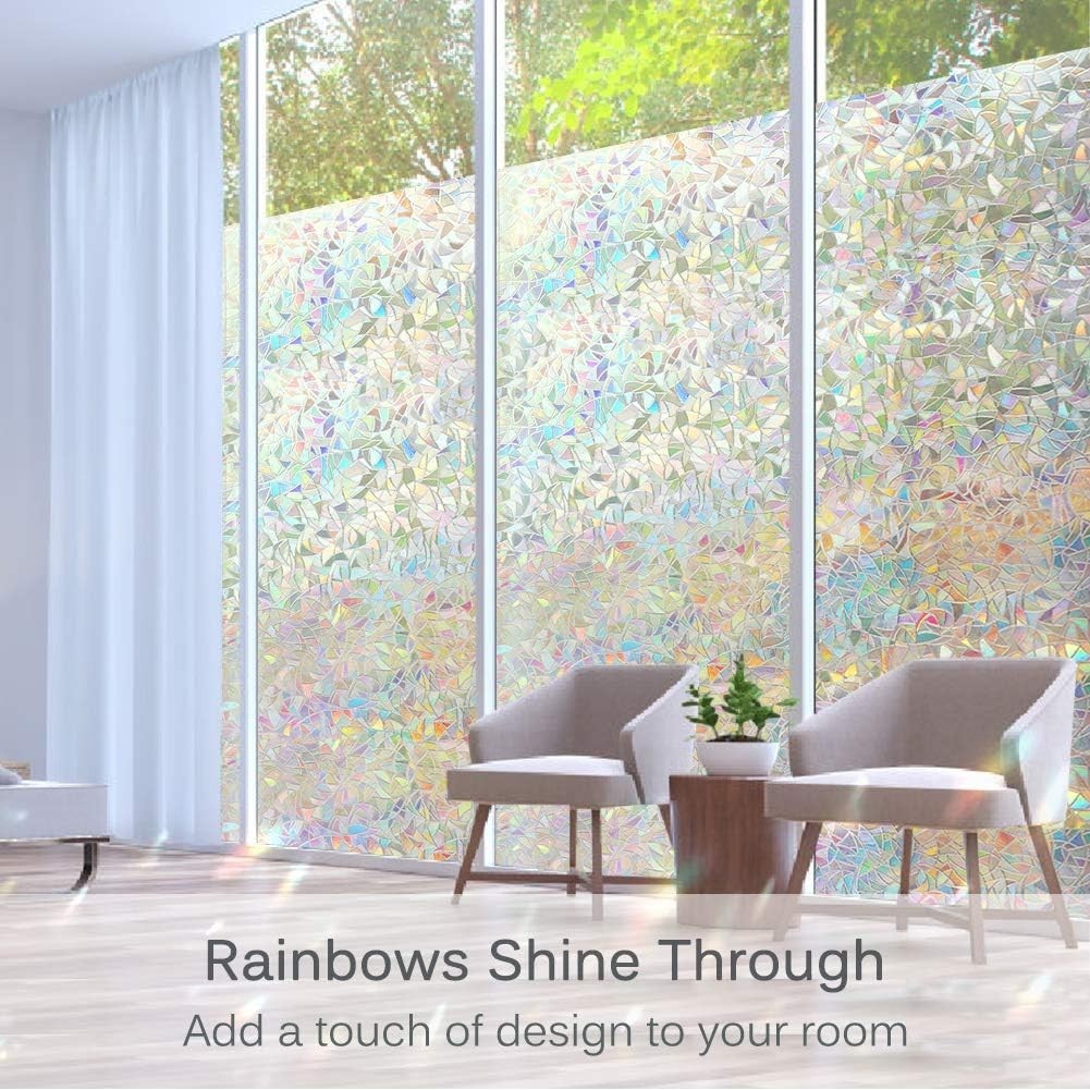 UV Blocking Rainbow Window Film 17.5″ x 78.7″ – Includes Installation Tools