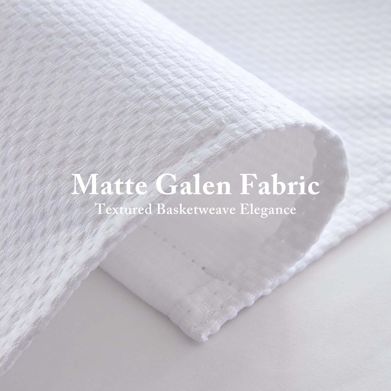 Madison Park Galen Matte White Cordless 35″W x 64″H, Basketweave