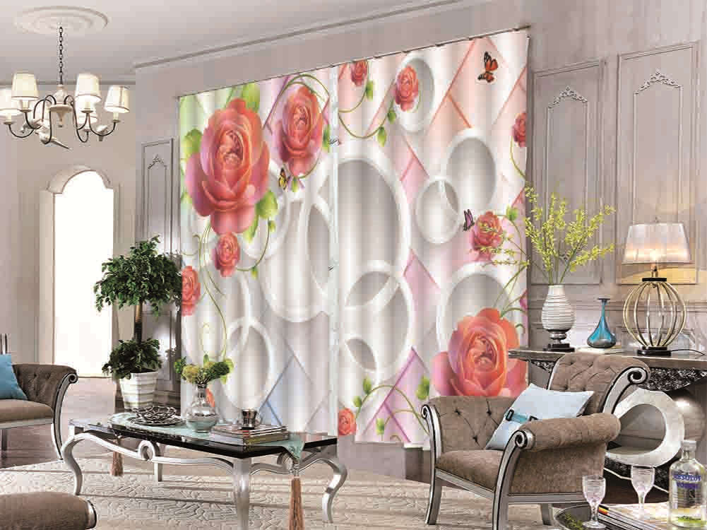 Many Rich decorations 3D Curtains Blockout Photo Printing Curtains Drape Fabric