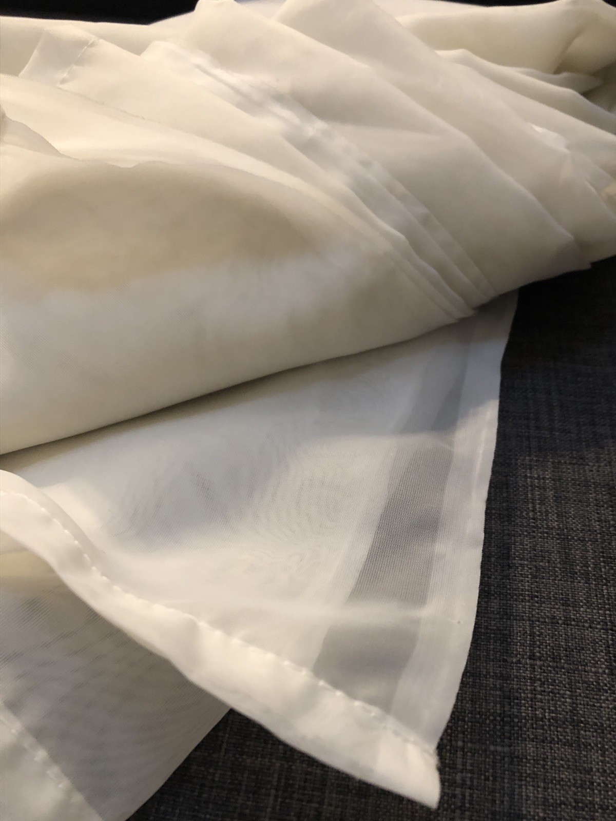 Curtain Scarf Cream/Off-White Sheer One Piece 52″ x 208″