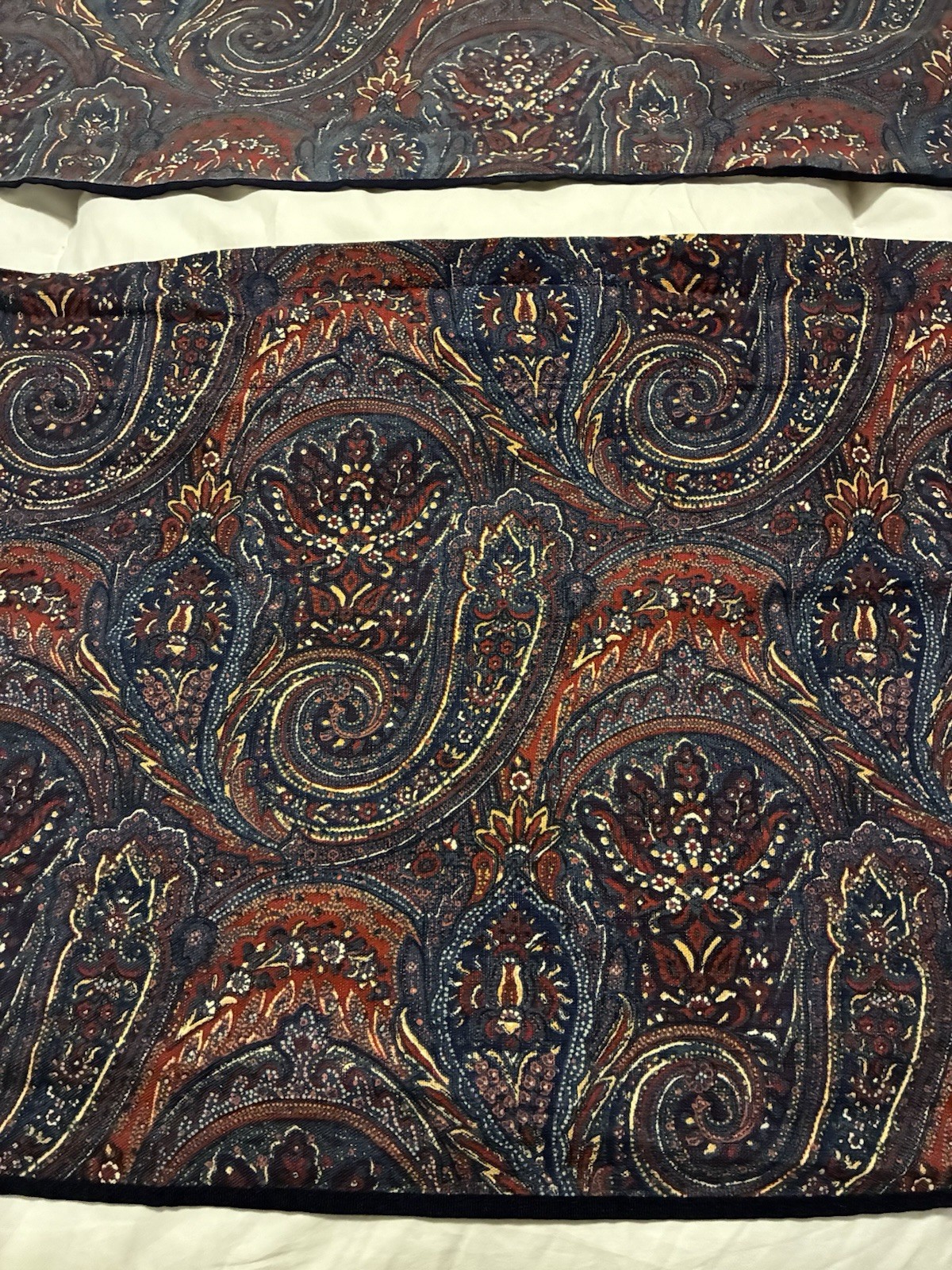 Chaps Ralph Lauren Valances SET/2 Paisley Indigo Isle Cotton Blue Red 80×18