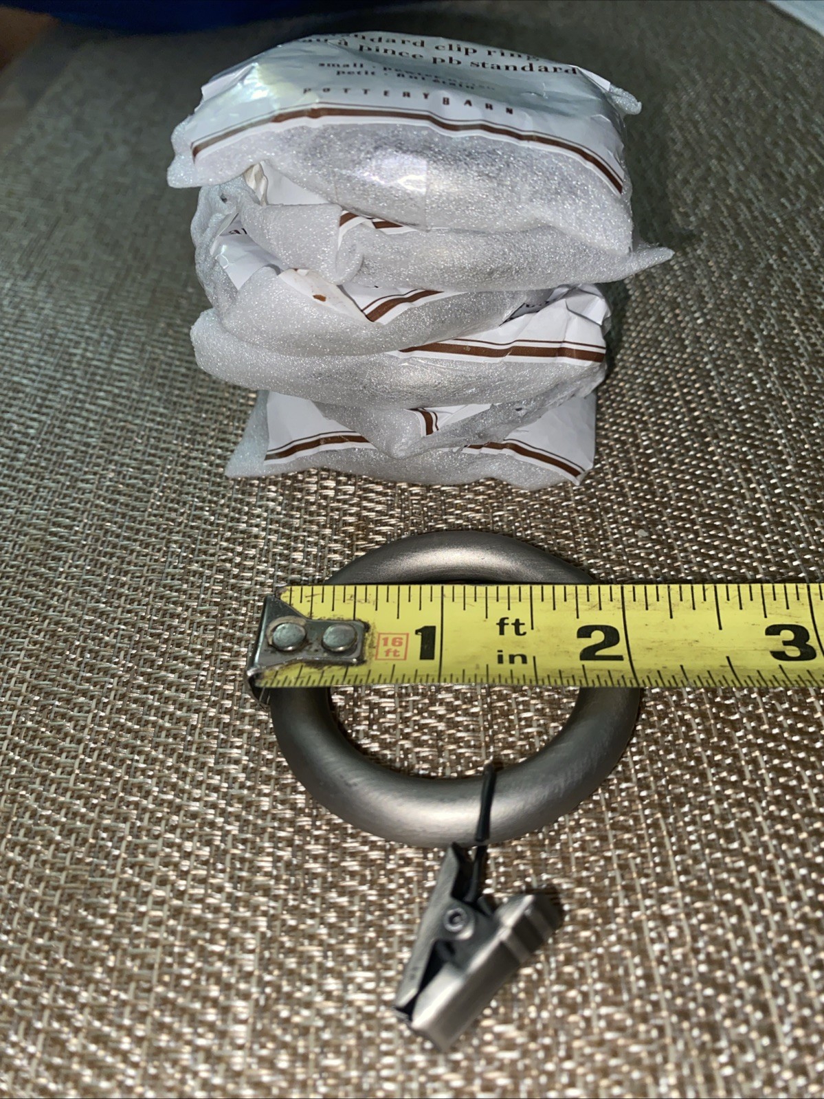 Pottery Barn Curtain Classic Clip Rings Set of 7 Pewter Small 2 Inch Bin12