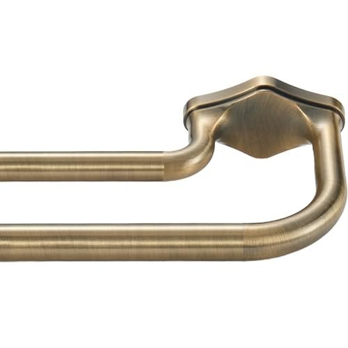 Double Curtain Rods For Windows 72-144 Inch,Heavy Duty 72-144″ Anqiue Bronze